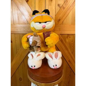 VTG DANBURY MINT BEDTIME FOR GARFIELD PLUSH DOLL STAND SIGNED (6145)